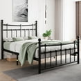 thumbnail image 2 of iPormis Twin Size Metal Platform Bed Frame with Vintage Victorian Headboard & Footboard, Heavy Duty Bed Frame with 14 Steel Slats Support, Black, 2 of 7