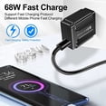 thumbnail image 2 of USB Charger Block Phone Charger One Port 68W USB 3.0 Power Adapter Smart Phone Wall Charger Block Cube black British gauge, 2 of 4