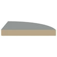 thumbnail image 2 of vidaXL Floating Corner Shelf Grey 35x35x3.8 cm MDF, 2 of 4