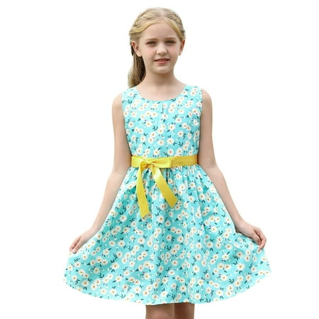

Hunpta Toddler Kids Girls Floral Bohemian Flowers Bowknot Sleeveless Beach Straps Dress Princess Clothes