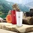 thumbnail image 3 of SWISS+TECH 16 oz Insulated Tumbler with Lid, 2 Pack Stainless Steel Cups, Double Wall Pint Cup Glasses (Red&White), 3 of 7