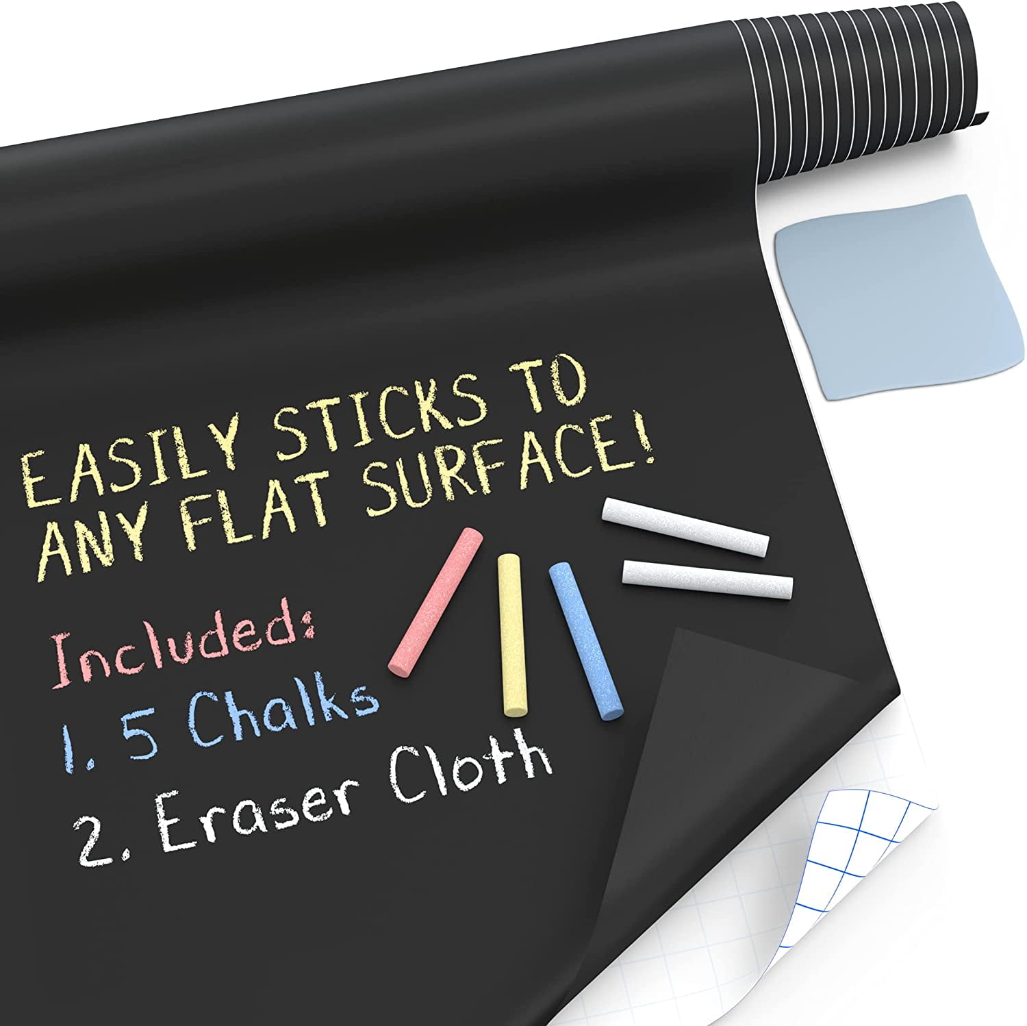  Chalkboard Wallpaper Stick and Peel: Contact Paper Classroom  Chalkboard Stickers Chalk Board Paint Self Adhesive Wall Paper with 8  Colorful Chalks(17.5 x 393.7) : Office Products