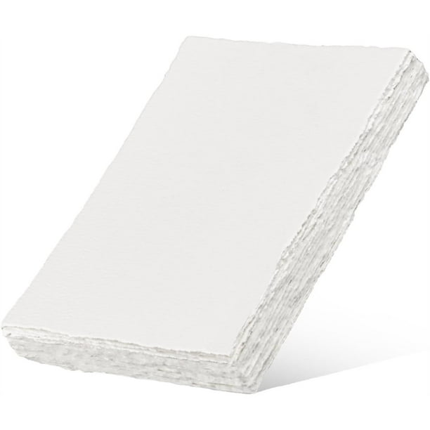25 Hojas de Papel Hecho A Mano, Papel Grueso para Acuarela de 300 G/M², Ideal para Tarjetas de Felicitación, Manualidades y Pinturas. Medidas: 15,2 X 10,2 cm.