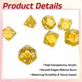 thumbnail image 3 of Polyhedral DND Dice Set, 7 Pcs DND Acrylic Dice for RPG Role Playing Table Games Tabletop Gaming Accessories, Transparent Yellow, 3 of 6