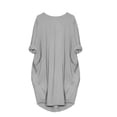 thumbnail image 4 of IDALL Plus Size Dresses,Long Sleeve Dress Womens Pocket Loose Dress Ladies Crew Neck Casual Long Tops Dress Plus Size Elegant Dresses,Womens Dresses,Casual Dresses for Women Gray Dress 2XL, 4 of 5