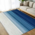 thumbnail image 4 of 8x10 Area Rugs, Navy Blue Ombre Non-Skid Rubber Backing Large Rectangle Rugs - Living Room Bedroom Home Office, Modern Abstract Art Blue White Striped Indoor Floor Mat Carpets Washable Rug, 4 of 9