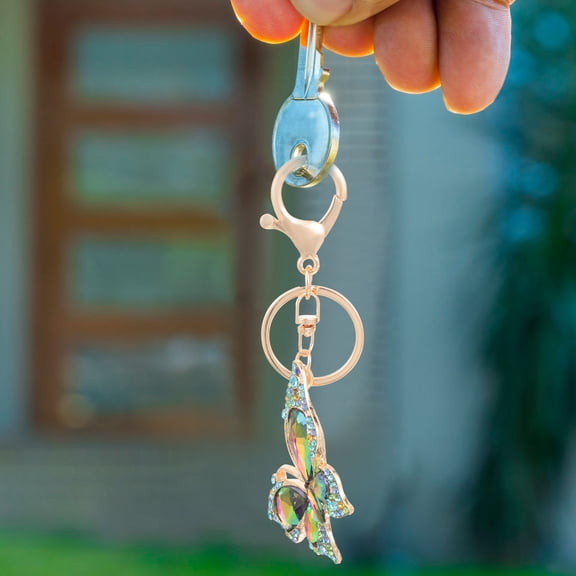 LEORX Rhinestone Keychain Accessories Key Chain Glamorous Style Multi Colored 1Set for Women