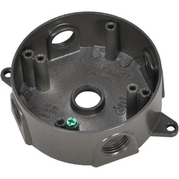 Hubbell Electrical BRD4BR Round Outlet Box, Bronze