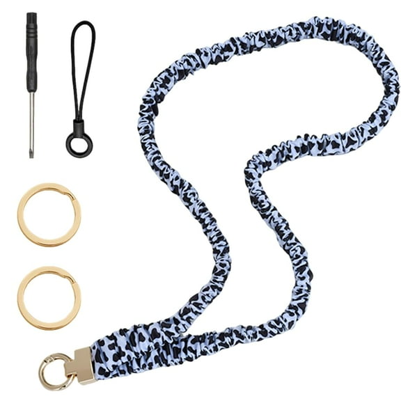 Stretchy Scrunchie Neck Lanyard for ID Badges & Keys, 2025 New Wrist and Neck Lanyard Retractable Keychain Holder for Women(C*1Pcs)