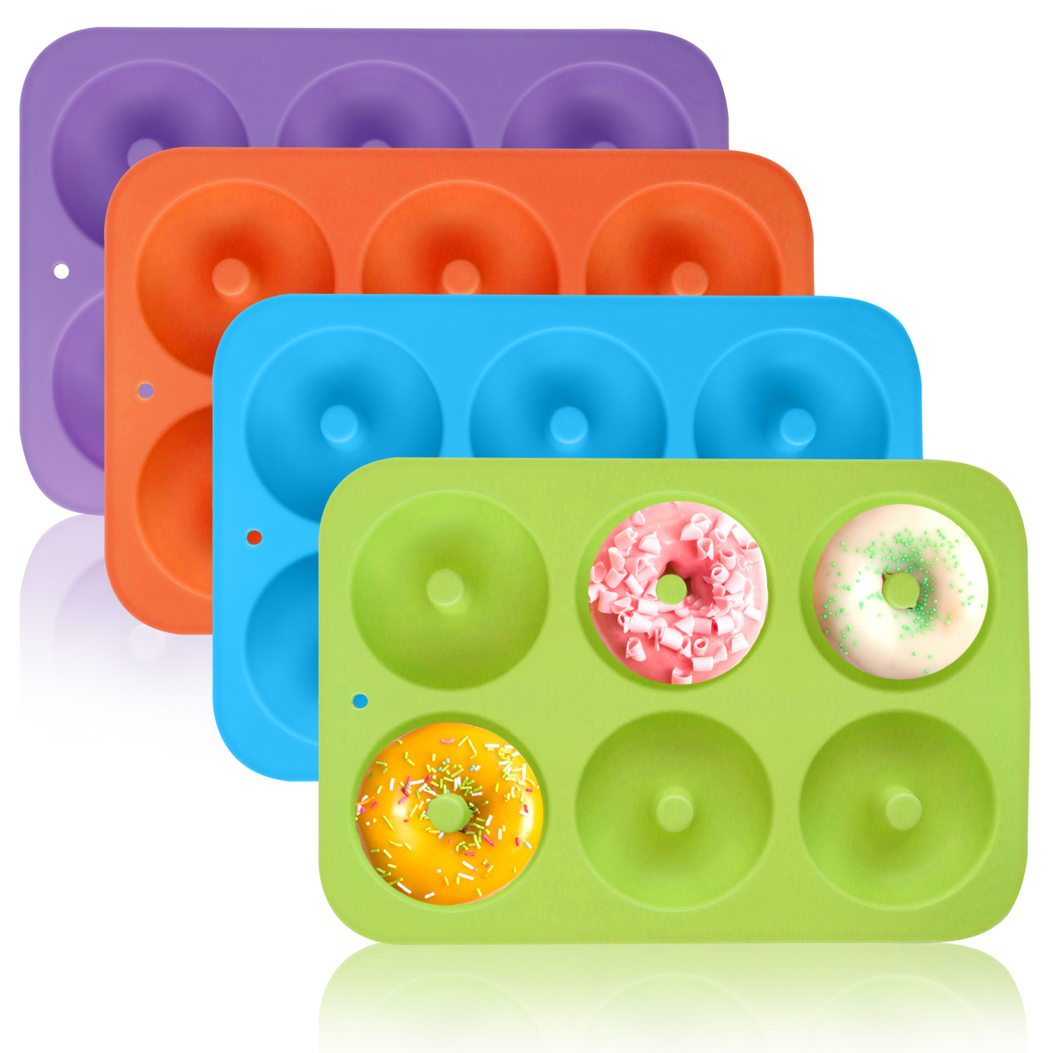 Elegant Choise NonStick Donut Baking Pans,Silicone Donut Molds Sheet