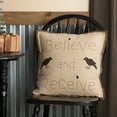 thumbnail image 2 of VHC Brands Kettle Grove Believe and Receive Pillow 18x18 Country Primitive Bedding Accessory, Tan, 2 of 3
