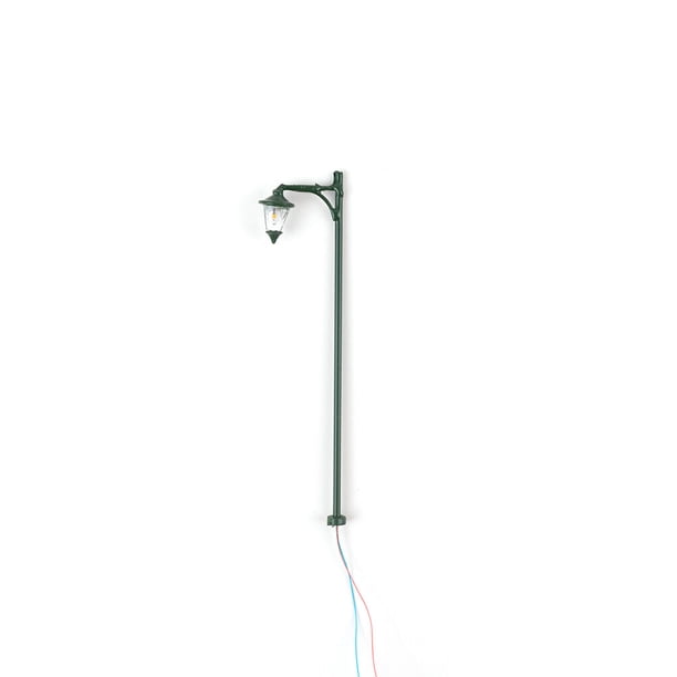 Billuyoard 1:87, lámpara de calle de de arena, modelo de lámpara, altura ajustable, bombilla de luz de poste en miniatura, manualidades DIY Artesanía Verde/Blanco cálido
