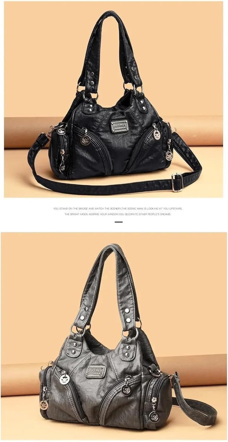 SPEKSEE Hobo Purses and Handbags for Women Leather Multi-Pocket Tote Bag with Zipper Daily Shoulder Bags