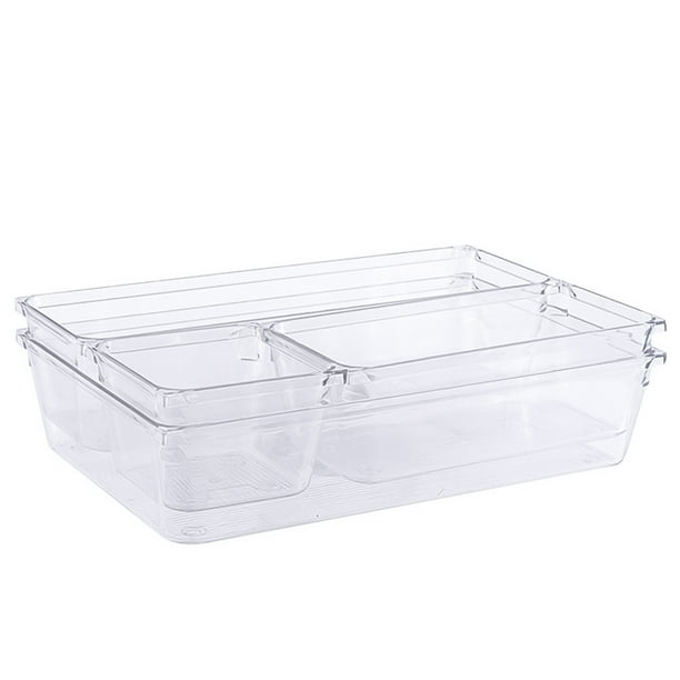 BRIGHTFUFU 1 juego de 4 cajas de almacenamiento de escritorio transparentes de PET para joyas (transparentes)