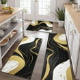 thumbnail image 2 of Black and Gold Marble Wavy Lines Pattern Kitchen Rugs Sets Of 3,Kitchen Runner Rugs Non Skid Washable,Decorative Kitchen Floor Mats for Kitchen,Sink,Laundry,17"x30"+ 17"x47" + 17"x59", 2 of 6