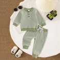 thumbnail image 2 of Gerichy Baby Toddler Boy Girl Fall Winter Clothes Stripe Pullover Pants Sets Infant Long Sleeve Sweatshirt Outfits 12M-5T, 2 of 5