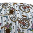 thumbnail image 3 of Bicycle Pouf Cover with Zipper, Nostalgic Bicycle Summer Flowers in Basket Accompanied with Colorful Hummingbird, Soft Decorative Fabric Unstuffed Case, 30" W X 17.3" L, Multicolor, by Ambesonne, 3 of 5
