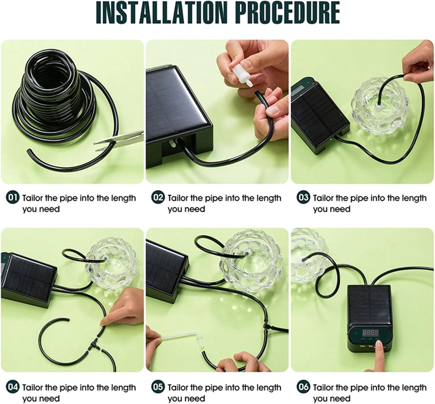 Solar Drip Irrigation System Kits with Time, USB Powe Auto Indoor Plant Watering Devices for 15 Potted Plants, with Anti-Siphoning Device