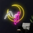 thumbnail image 2 of Handmadetneonsign Woman Moon Neon Sign, Lady Moon Led Sign, Girl Moon Neon Light, Female Moon Light, 2 of 5
