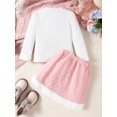 thumbnail image 3 of aturustex Little Girls 2Pcs Casual Skirt Outfit 1T-6T Toddler Round Neck Pullovers Heart Pattern Long Sleeve Tops Elastic Waist Mini Skirts Kids Cute rm Winter Fall Clothes Set for Baby Girl, 3 of 9