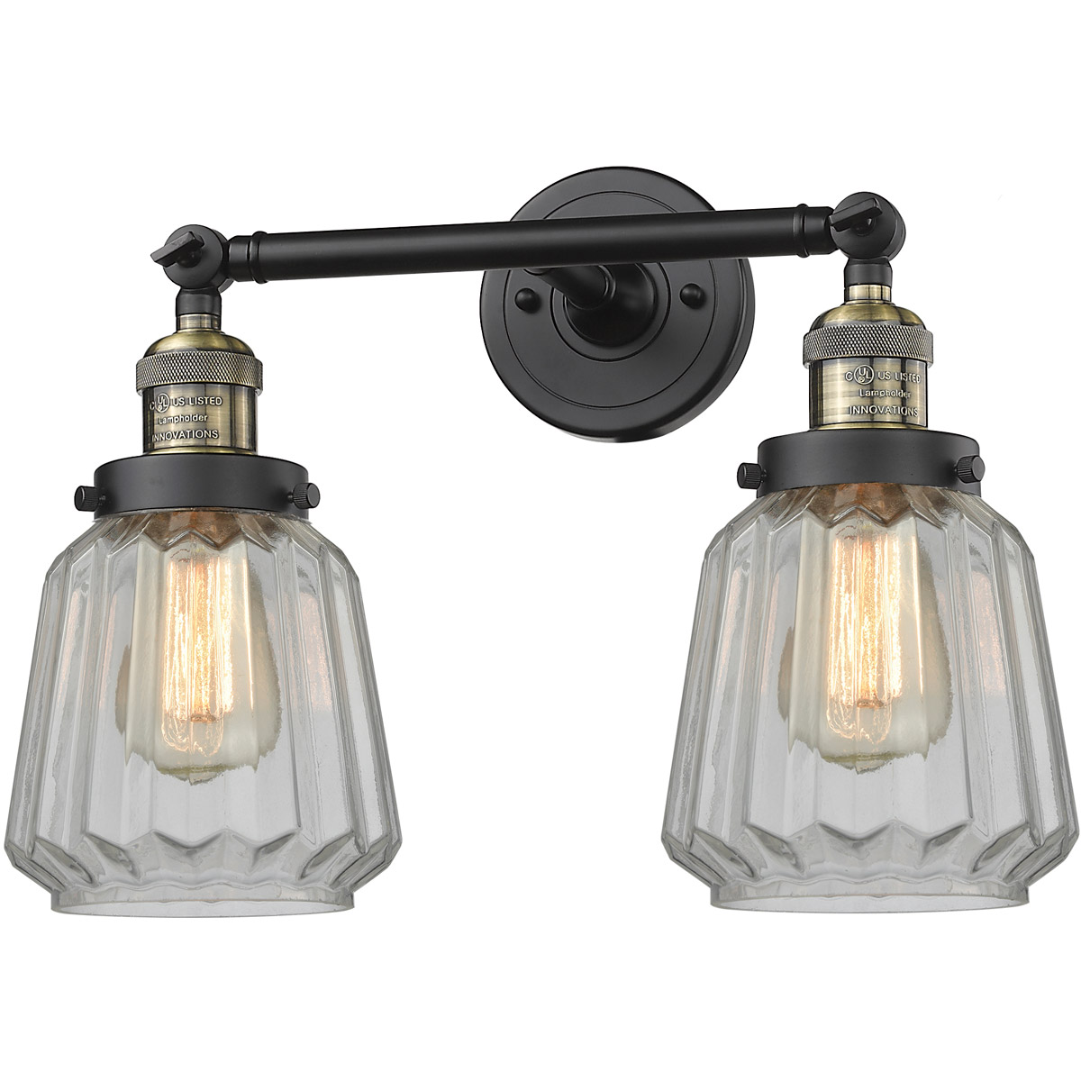 Bathroom Vanity 2 Light Fixtures With Black Antique Brass Finish Cast
