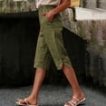 thumbnail image 2 of Ladies Cropped Trousers - Capri Pants for Women UK Petite Comfy Summer Three Quarter Length Trousers Stretchy Drawstring Waist Straight Leg Lounge Yoga Beach Capris Pants with Pockets, 2 of 6