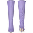thumbnail image 6 of BLISSFUL STEP Women's Boots Knee High Slim Calf Pointed Toe Stiletto Heel Purple 7.5, 6 of 7