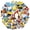 1A-35pcs, variant on 35pcs Cute Construction Stickers Machinery Vehicle Stickers Cartoon Stickers for Laptops Notebooks Suitcases