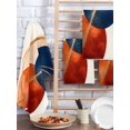 thumbnail image 2 of Navy Blue Burnt Orange Hand Towels Set, Waffle Weave Kitchen Towels 2 Pieces, Geometric Modern Boho Art Microfiber Hair Face Bath Tea Towel Absorbent Quick Drying Cleaning Dish Cloths, 15.7"x23.6", 2 of 7