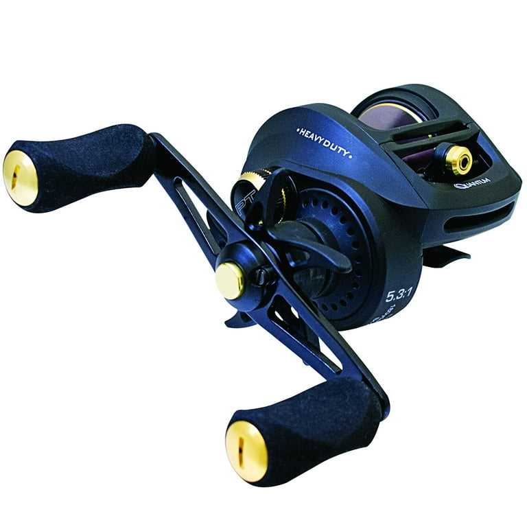 Quantum Smoke HD Baitcast Fishing Reel, Size 200 Reel, 5.3:1 Gear Ratio, Right-Hand Retrieve, Black Quantum Smoke HD Baitcast Fishing Reel, Size 200 Reel, 5.3:1 Gear Ratio, Right-Hand Retrieve, Black
