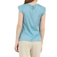 thumbnail image 3 of INSPIRAR CHIC Blusa de Mujer con Corte en la Espalda y Manga Corta Plisada XS Azul Claro, 3 of 6
