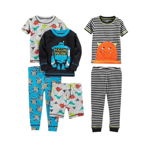 Conjunto de pijama Simple Joys de Carter's Boys, 6 piezas, 100% algodón