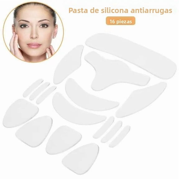 16pcs Reusable Silicone Patches Anti-Wrinkle Wrinkle Removal Pads Adhesive for Face Forehead Neck Eyes Skin Care