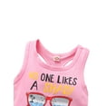 thumbnail image 3 of hirigin Baby Boys Tracksuit Letters Print Vest + Elastic Waist Beach Shorts, 3 of 9