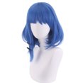 thumbnail image 2 of Peluca genérica para cosplay, azul, con flequillo, 35 cm, resistente al calor, 2 of 3
