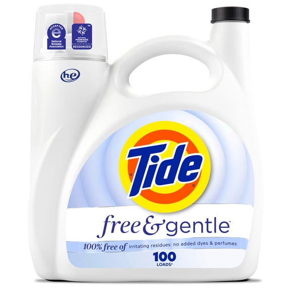 Tide Free & Gentle Liquid Laundry Detergent, Tide Laundry Detergent, Clean Laundry Detergent, 3.9 Litres, 100 Wash Loads