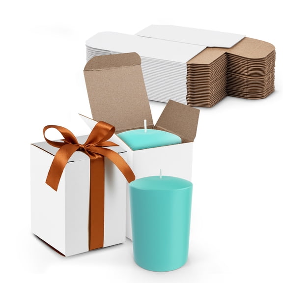 MT Products White Gift Box 3" x 3" x 4" - Tuck Top Small Paperboard Gift Boxes - Pack of 30