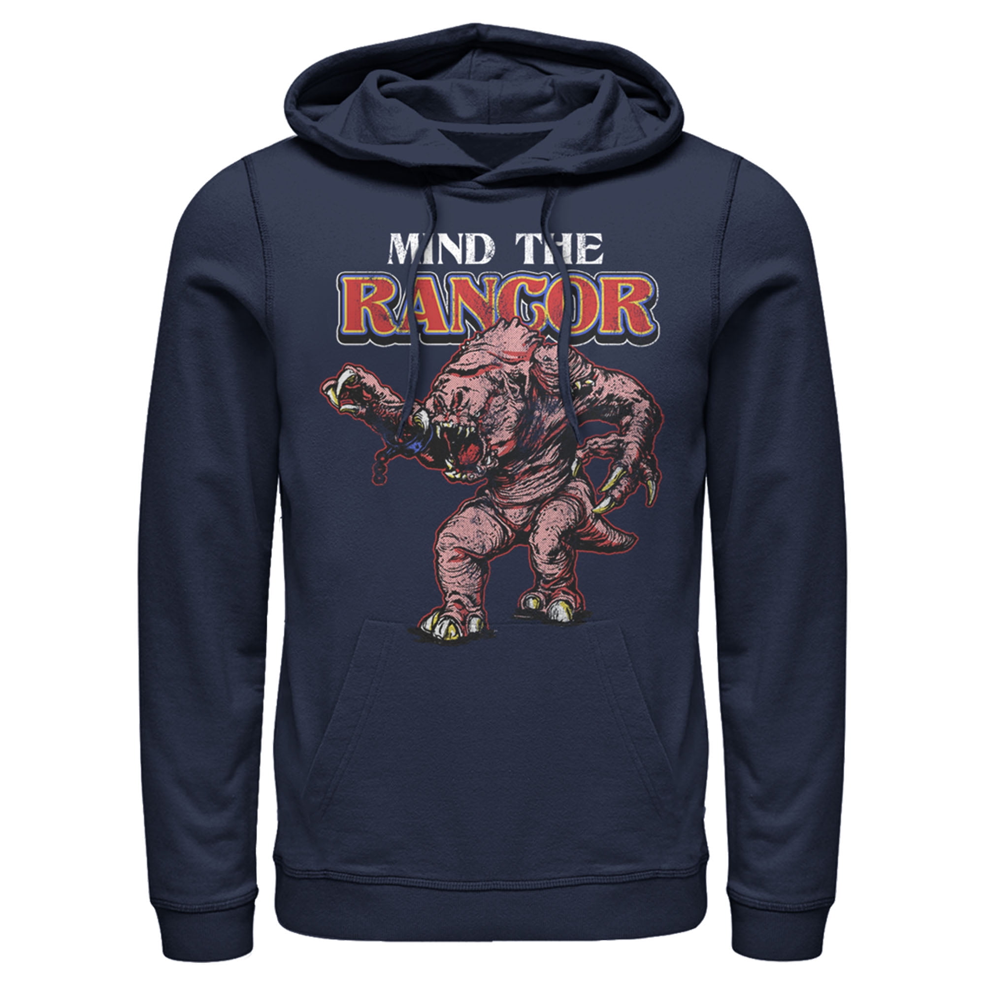 Men's Star Wars Mind The Rancor Portrait Pull Over Hoodie Navy Blue Small