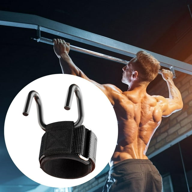 DYNWAVECA Crochet de Musculation Sangle de Poignet Respirante avec Support de Poignet Antidérapant Sangle de Soulevé de Terre Fournitures pour Gym Maison Rangées Largeur de Crochet 9cm