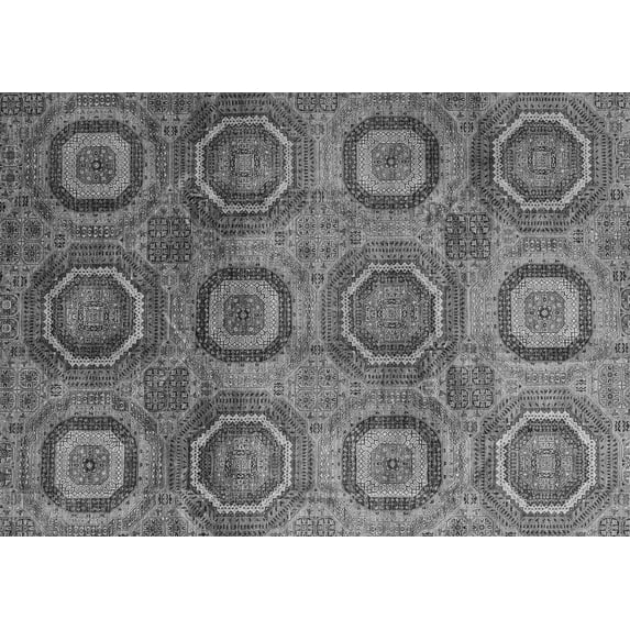 Ahgly Company Indoor Rectangle Abstract Gray Modern Area Rugs, 4' x 6'
