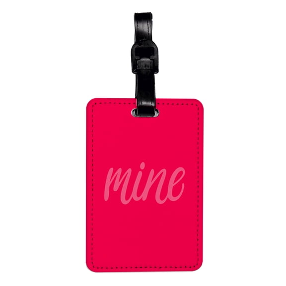 Mine Pink Funny Faux Leather Travel Luggage Tag
