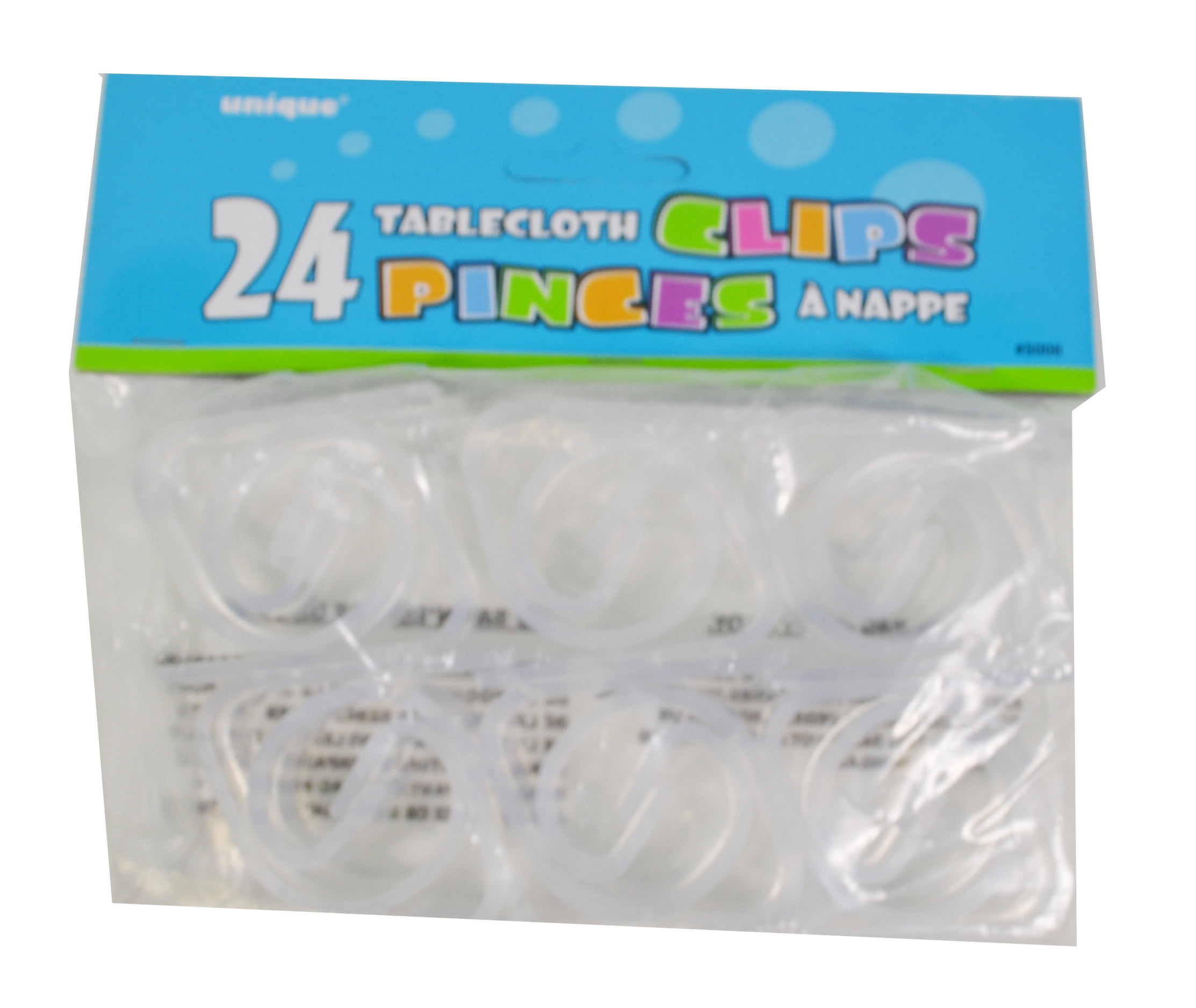 24 Clear Plastic Tablecloth Clips Party Picnic Snap On Clamps