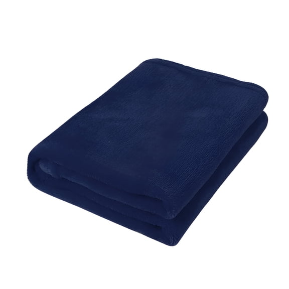 AUQ 2026 New Fleece Bed Blankets Soft Lightweight Plush Fuzzy Cozy Luxury Blanket Microfiber,Dark Blue