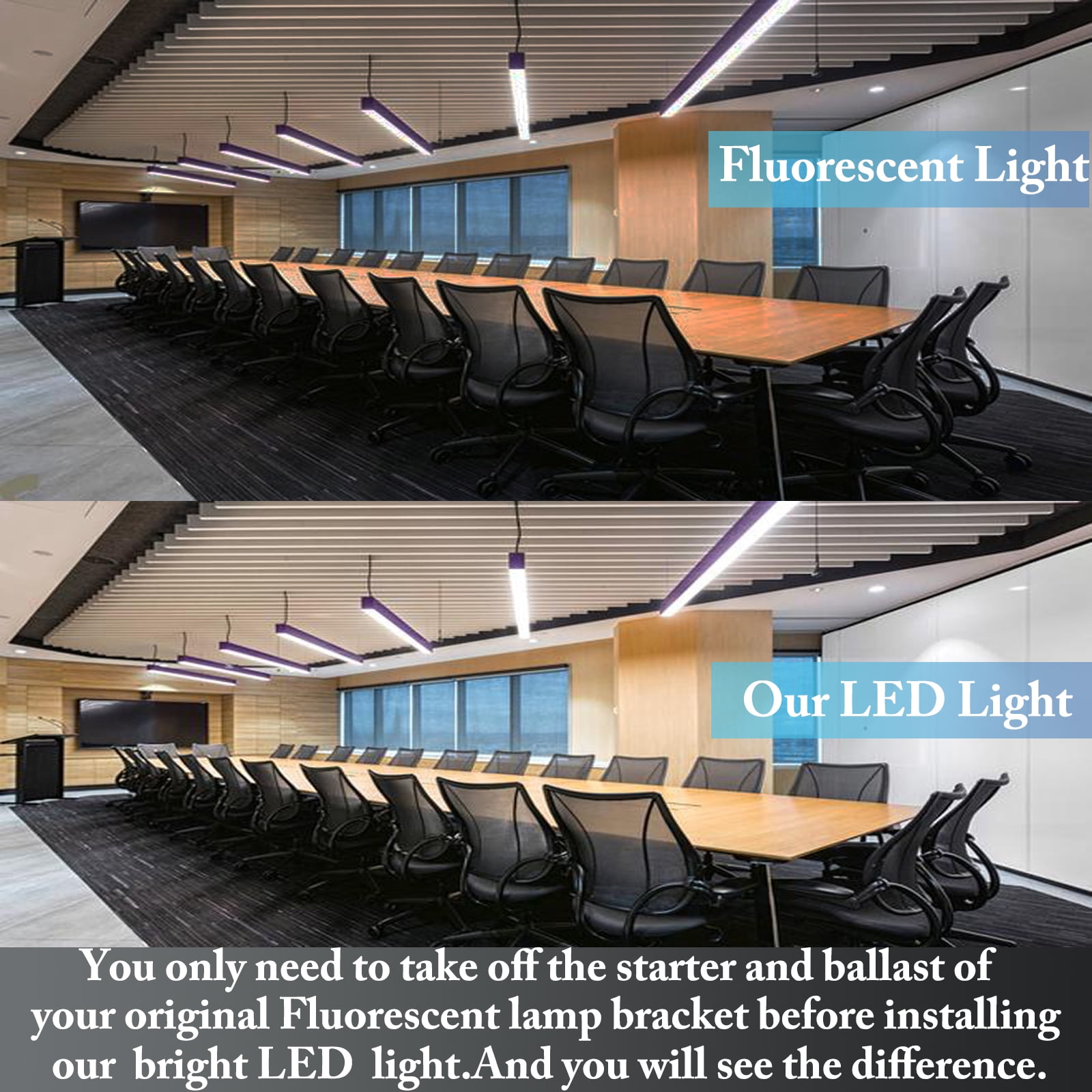 JLLED 6Pack 4FT 24W T8 LED Tube Light White Daylight 6000k 4' LED Bulbs G13 Base Ballast Bypass T10 T12 Fluorescent lamp Replacement