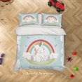 thumbnail image 1 of 3D Unicornio Arco Iris Funda de edredón Set Ropa de Cama Set Funda Nórdica Fundas de almohada Sf57, 1 of 3