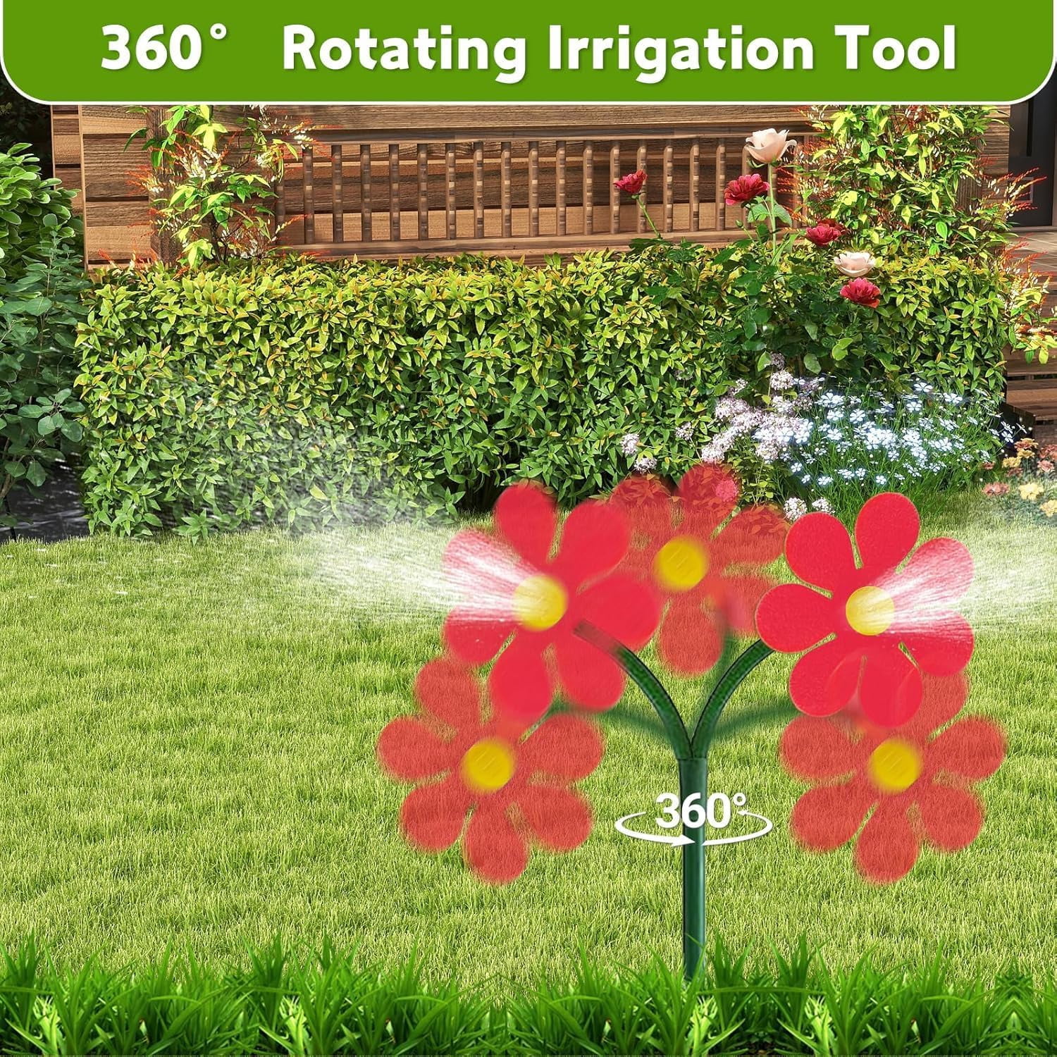 2026 New Flower Sprinkler for Dogs,Funny 360° Rotating Sun Flower Dancing Daisy Lawn Sprinkler for Garden Yard Watering, Dogs Kids Outdoor Fun