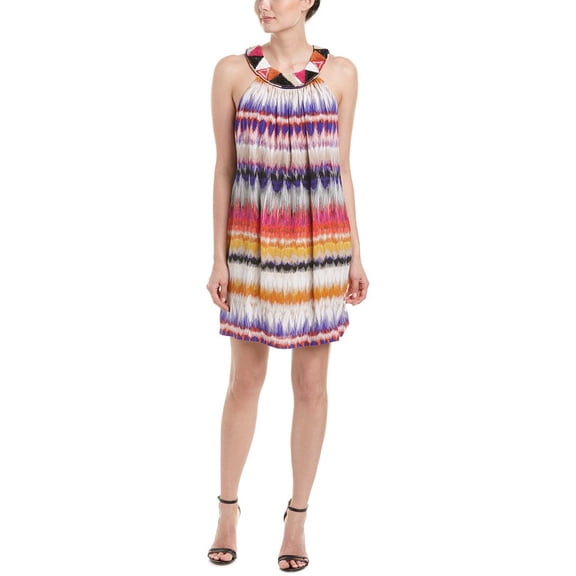 Trina Turk Women's Trista Iguazu Ikat Embellished Dress, Multi, 2
