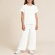thumbnail image 1 of Conjuntos de pijamas para niños, ropa de casa, conjunto de manga corta y pantalón, ropa fina de primavera y verano para niños con aire acondicionado, conjunto de encaje estilo princesa de poliéster pa, 1 of 9