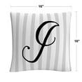 thumbnail image 2 of Gray Striped Ornate Letter Script I By Abc 16 X 16 Decorative Throw Pillow, 2 of 5