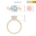 thumbnail image 5 of ANGARA Natural Nature Inspired Cushion 1.95 ct Aquamarine Ring in 14K Rose Gold for Women (Size-8mm) | March Birthstone, Birthday, Anniversary, Jewelry Gift for Women | Natural Aquamarine Ring, 5 of 10